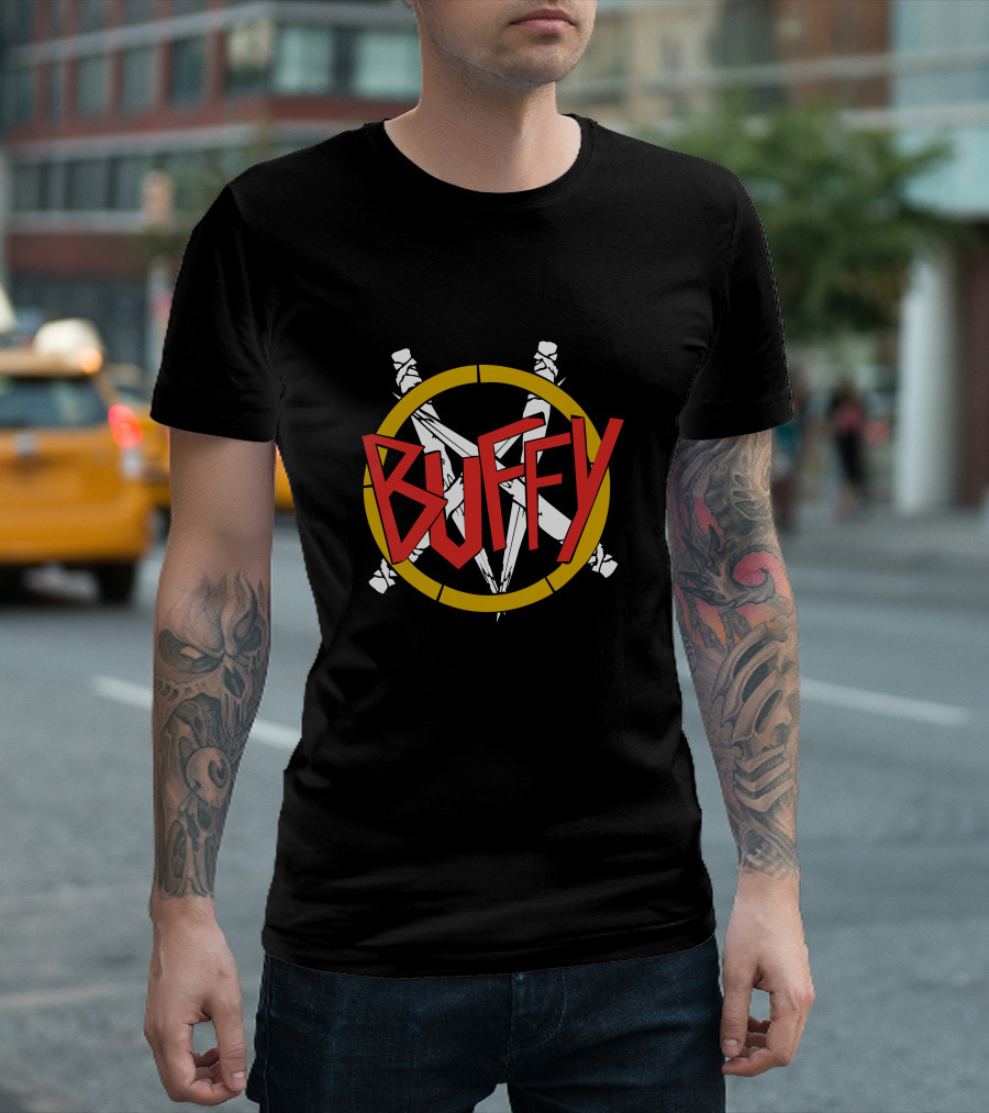 Buffy Vampire Slayer Logo Crossed Stakes T-Shirt