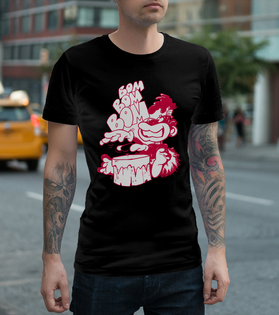 Bongo Cartoon Drummer Bom Bom Bom T-Shirt