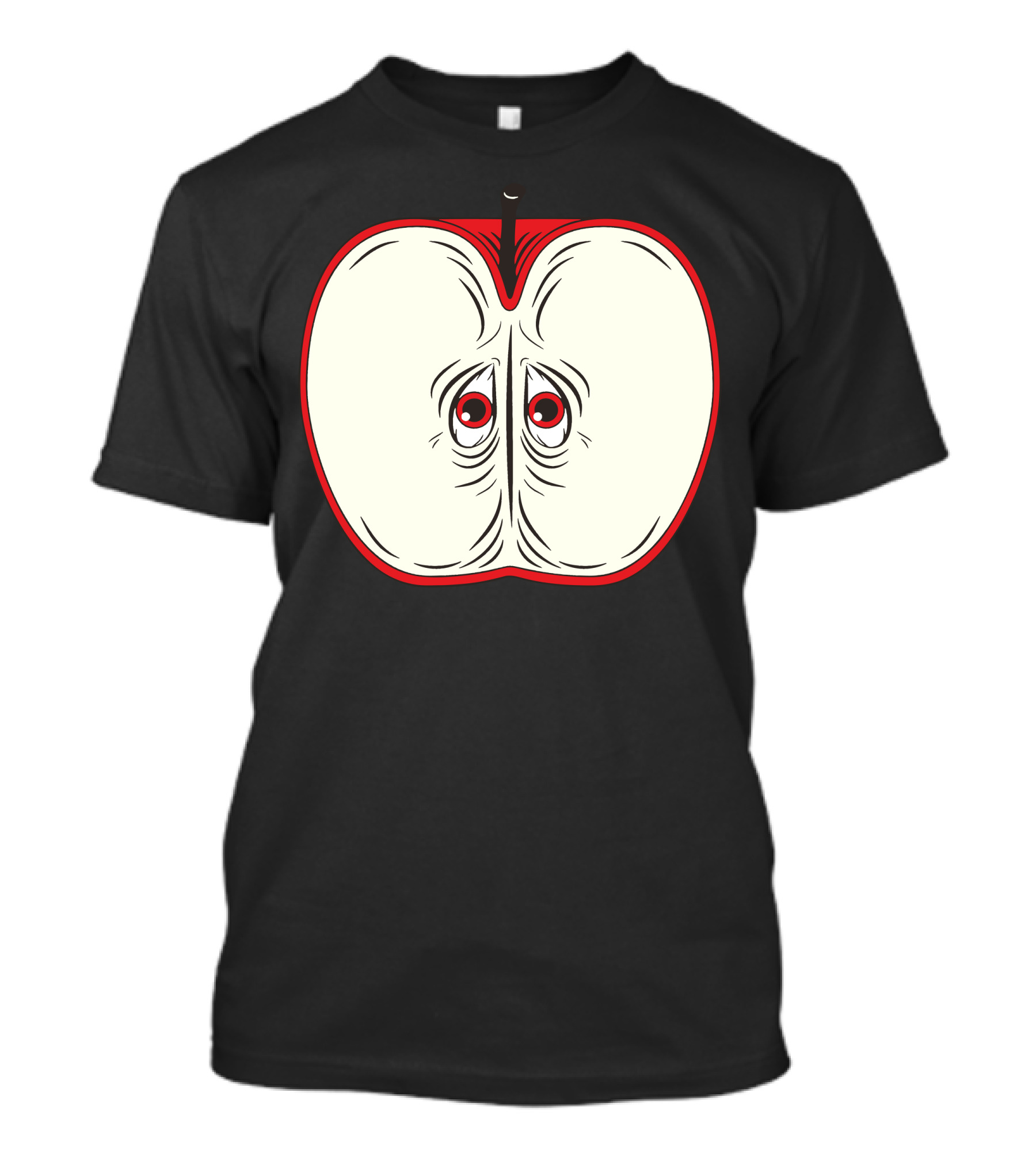 Anxiety Apple Face Expression On Apple Core T-Shirt