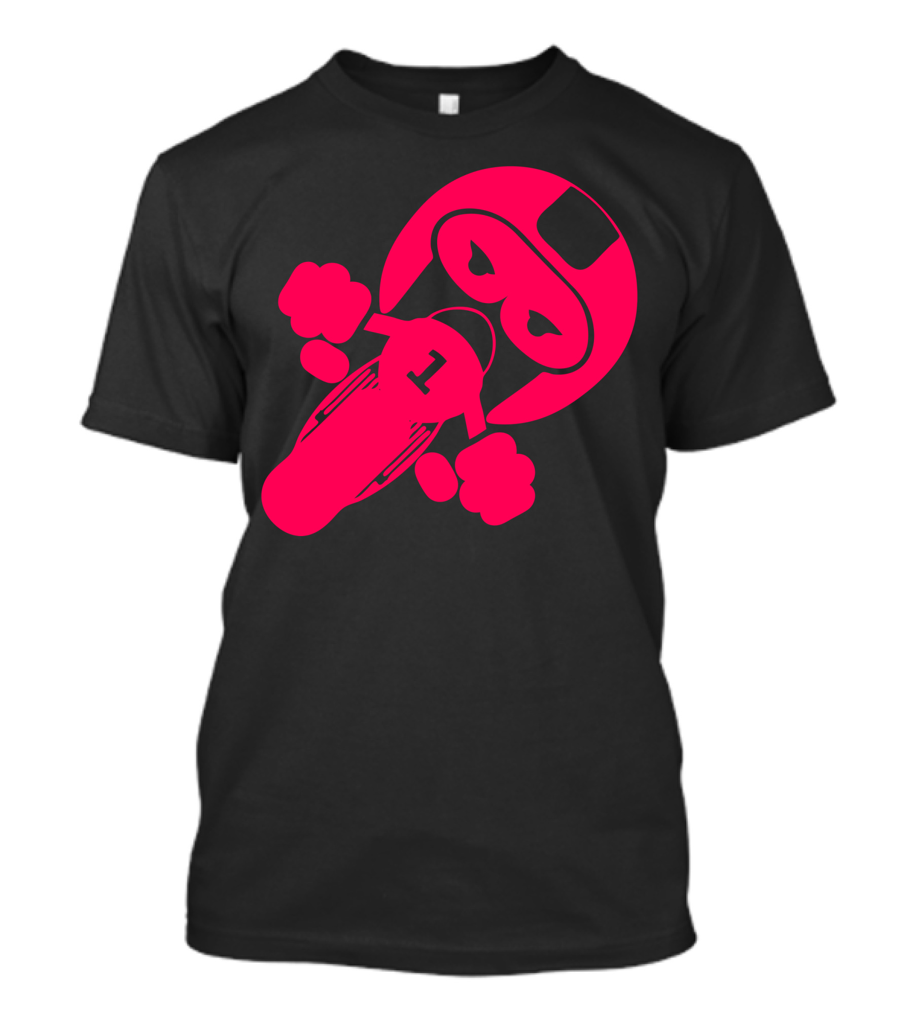 Biker Motorcycle Rocker Number One Bold Red Rider T-Shirt
