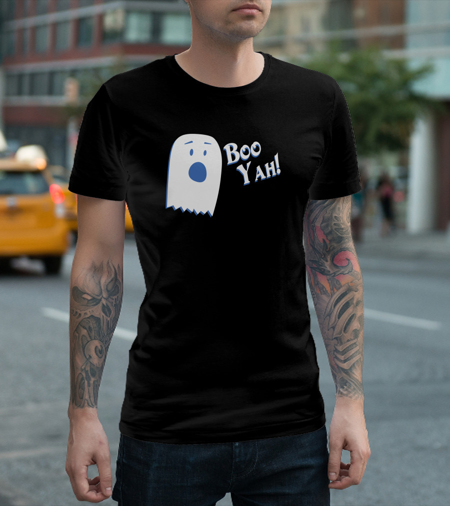 Boo Yah Ghost Cartoon Spooky T-Shirt