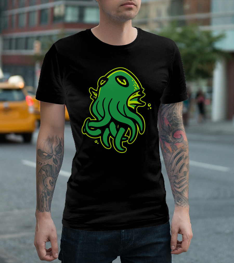 Call Of Kerthulhu Green Cthulhu Squid Monster T-Shirt