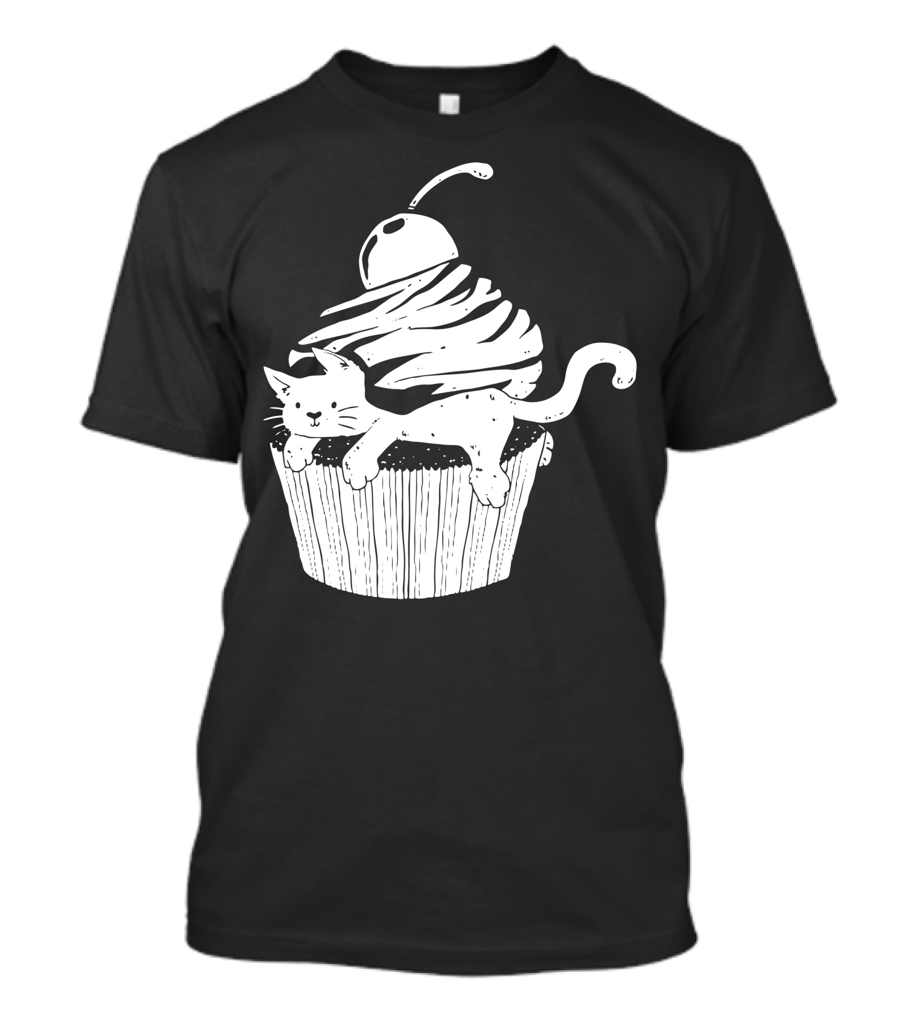 Cat On Cupcake With Cherry Topper T-Shirt