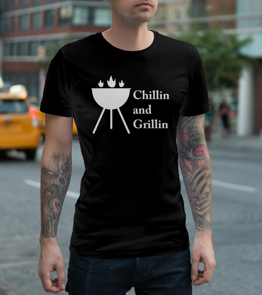 Chillin And Grillin BBQ Fire Pit Fun T-Shirt