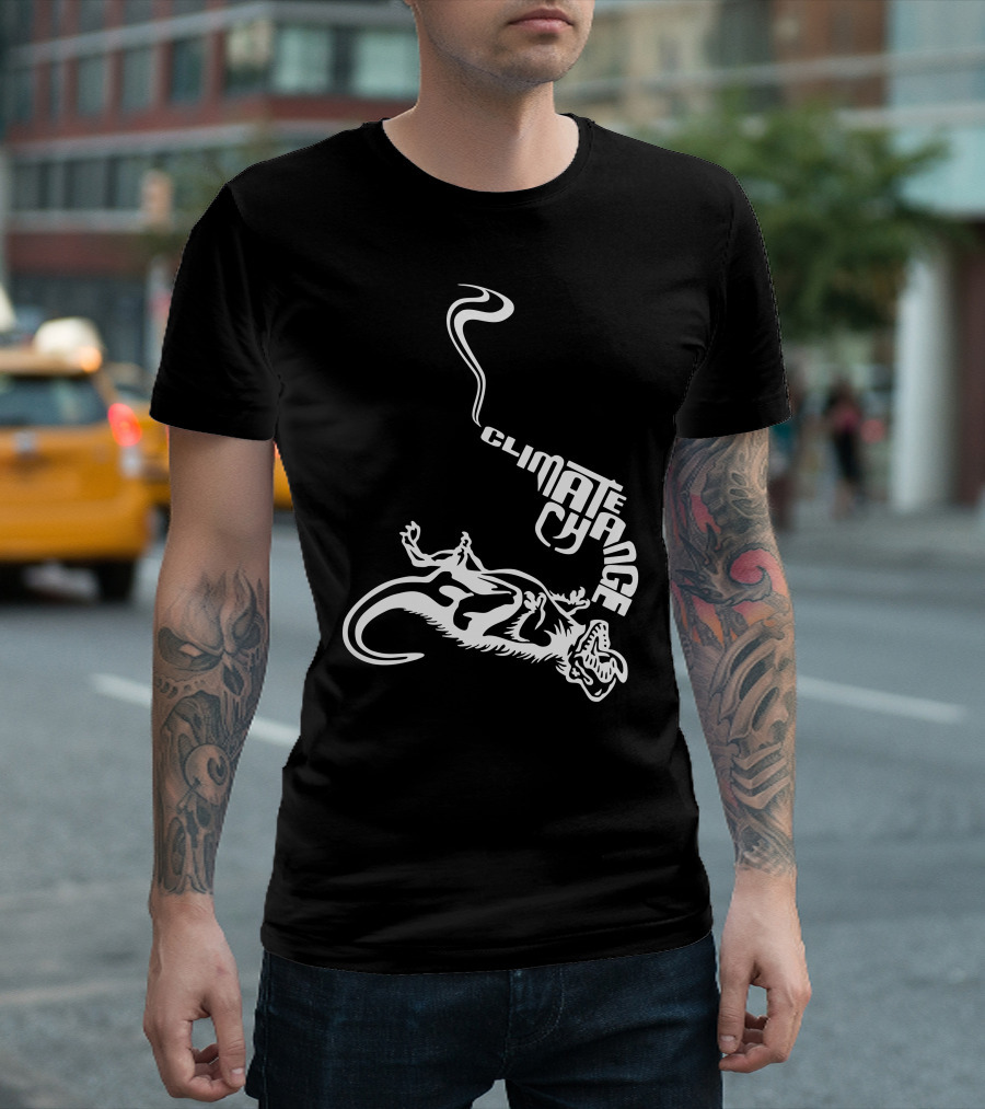 Dead Dino Climate Change Dark T-Shirt