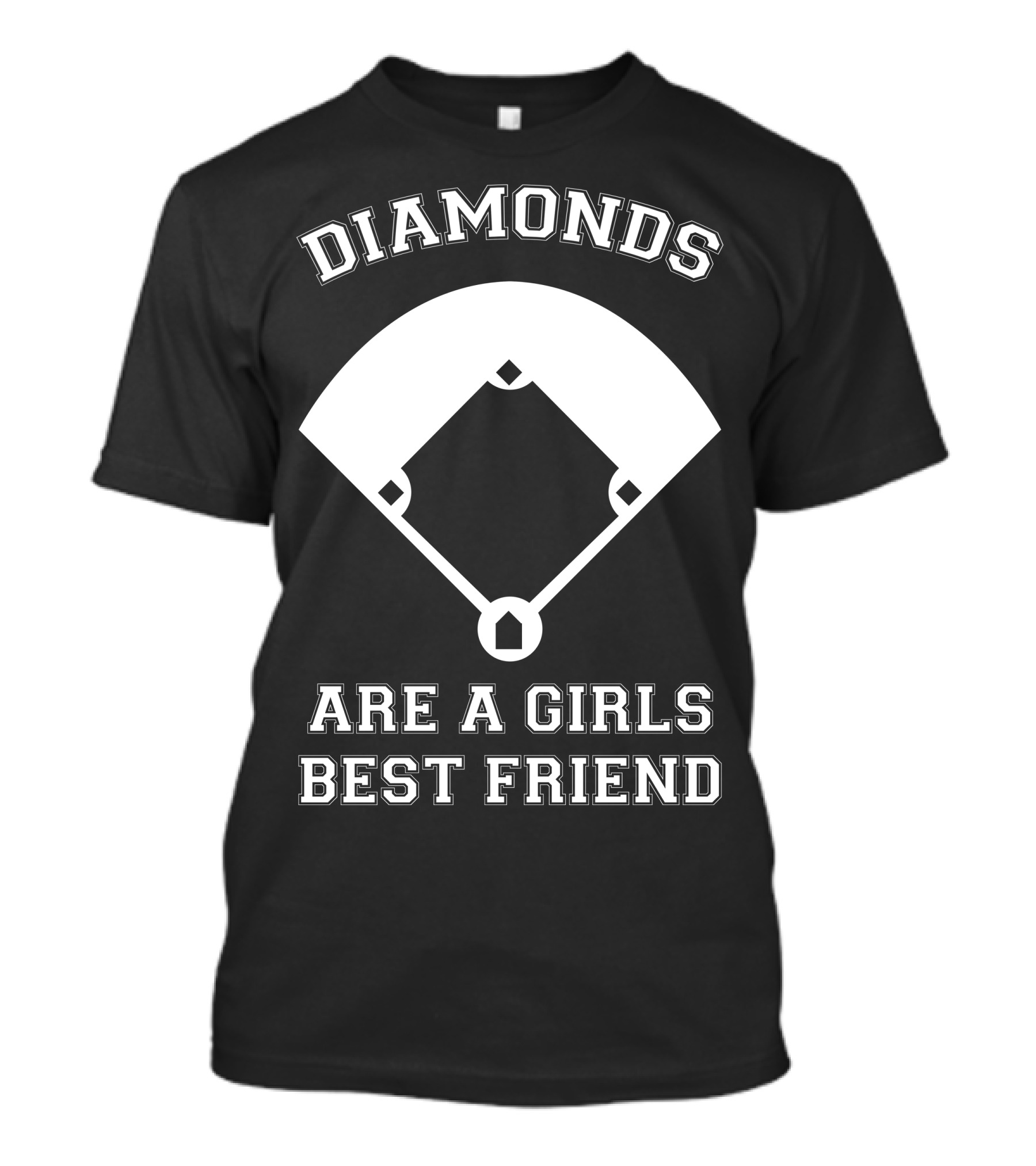 Diamonds Are A Girls Best Friend Baseball Field T-Shirt
