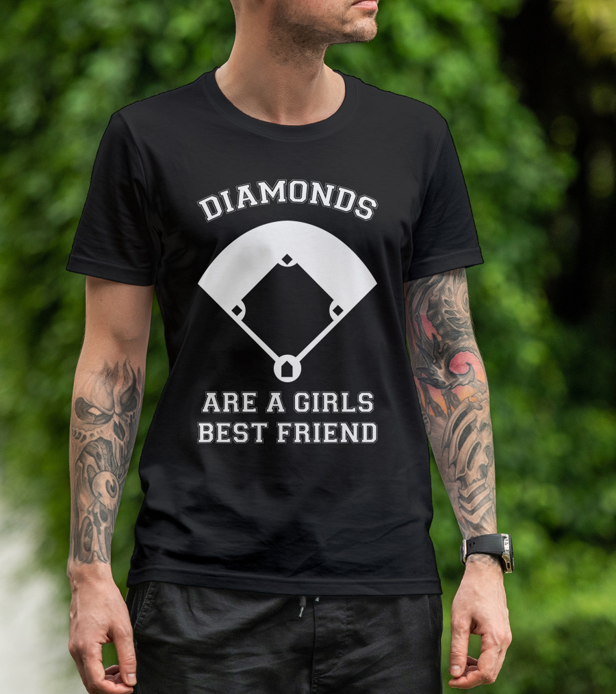 Diamonds Are A Girls Best Friend Baseball Field T-Shirt