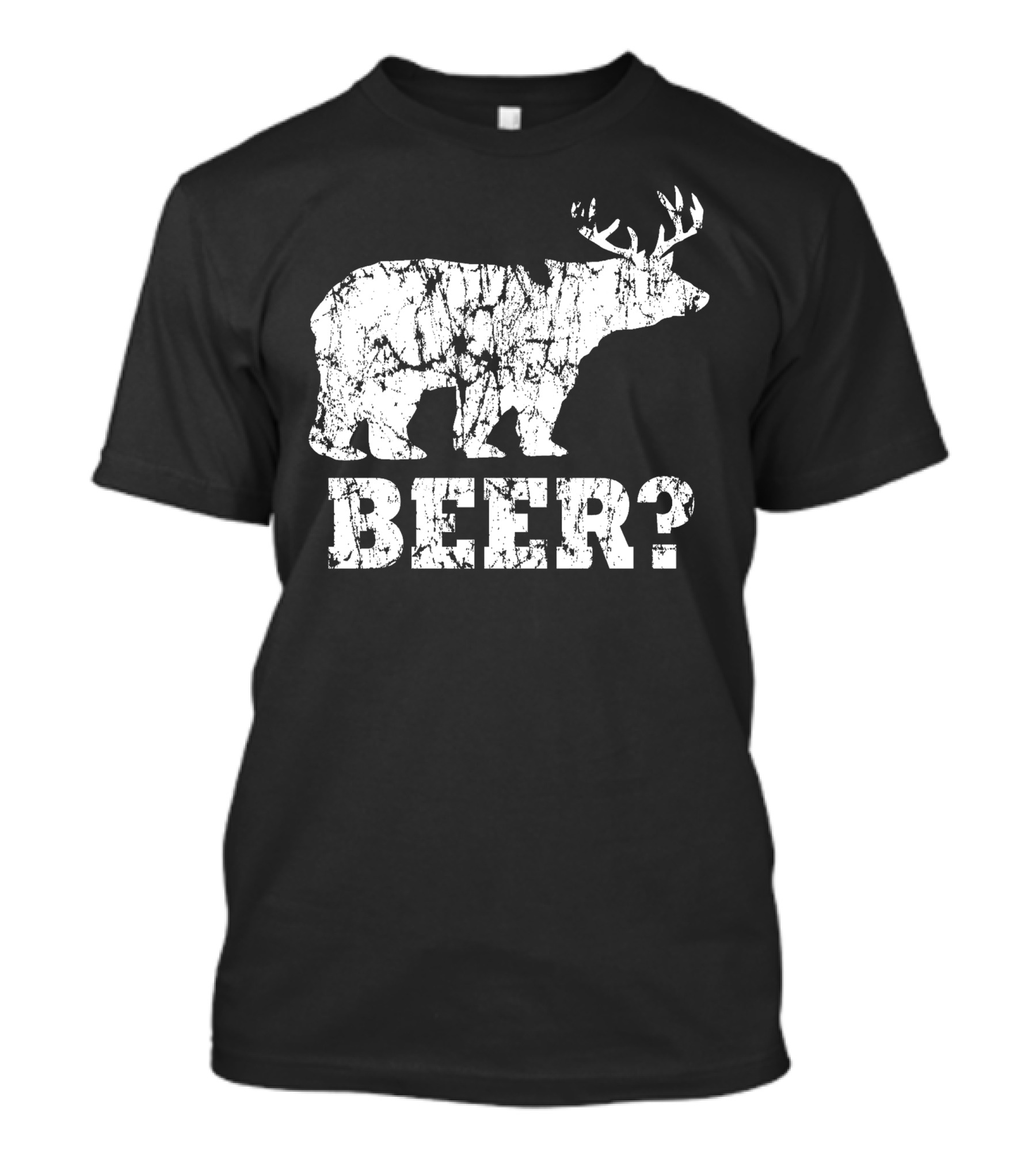 Beer Bear Antler Question Mark T-Shirt