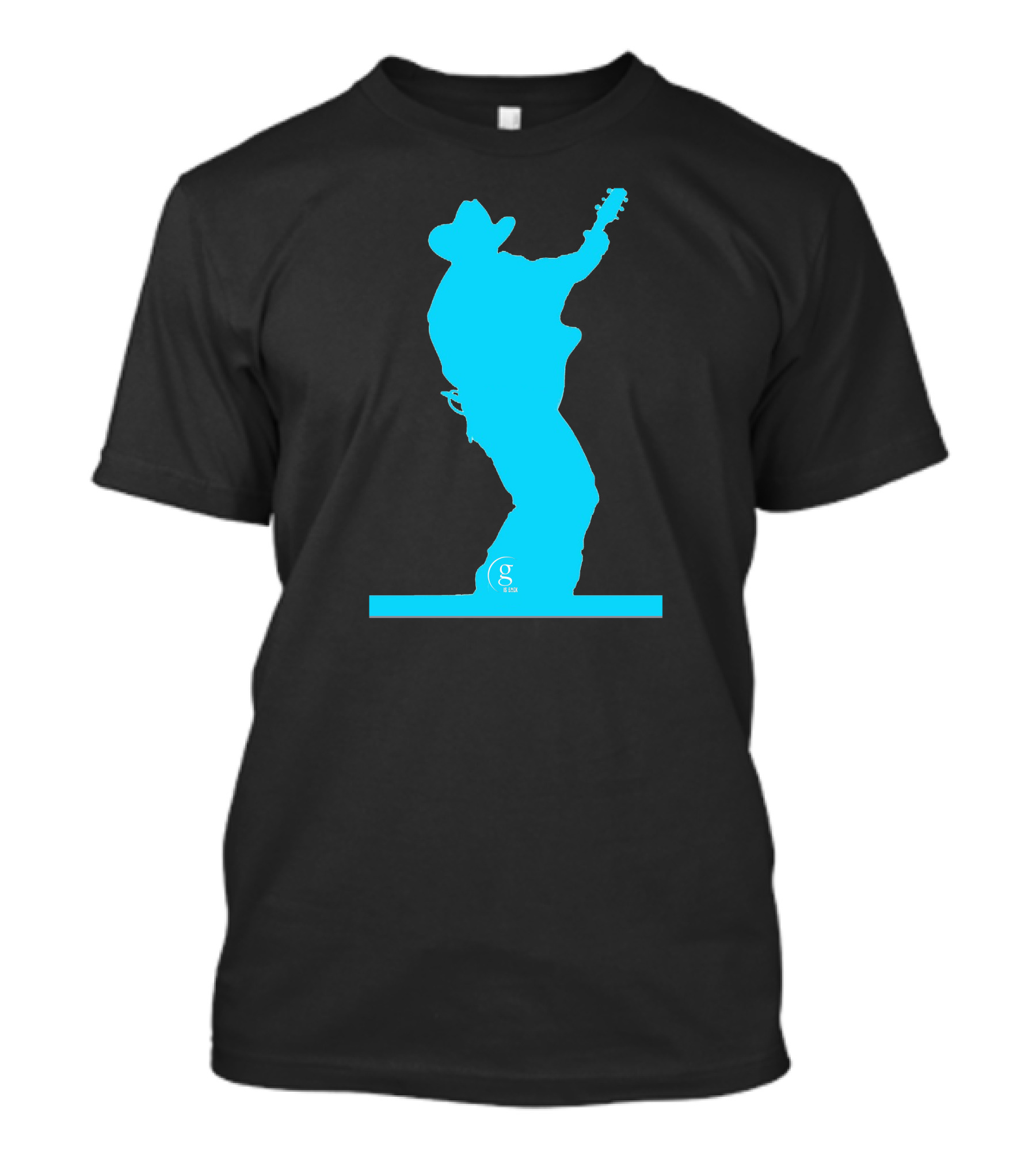 Garth Brooks Blue Silhouette Logo Guitar Pose T-Shirt
