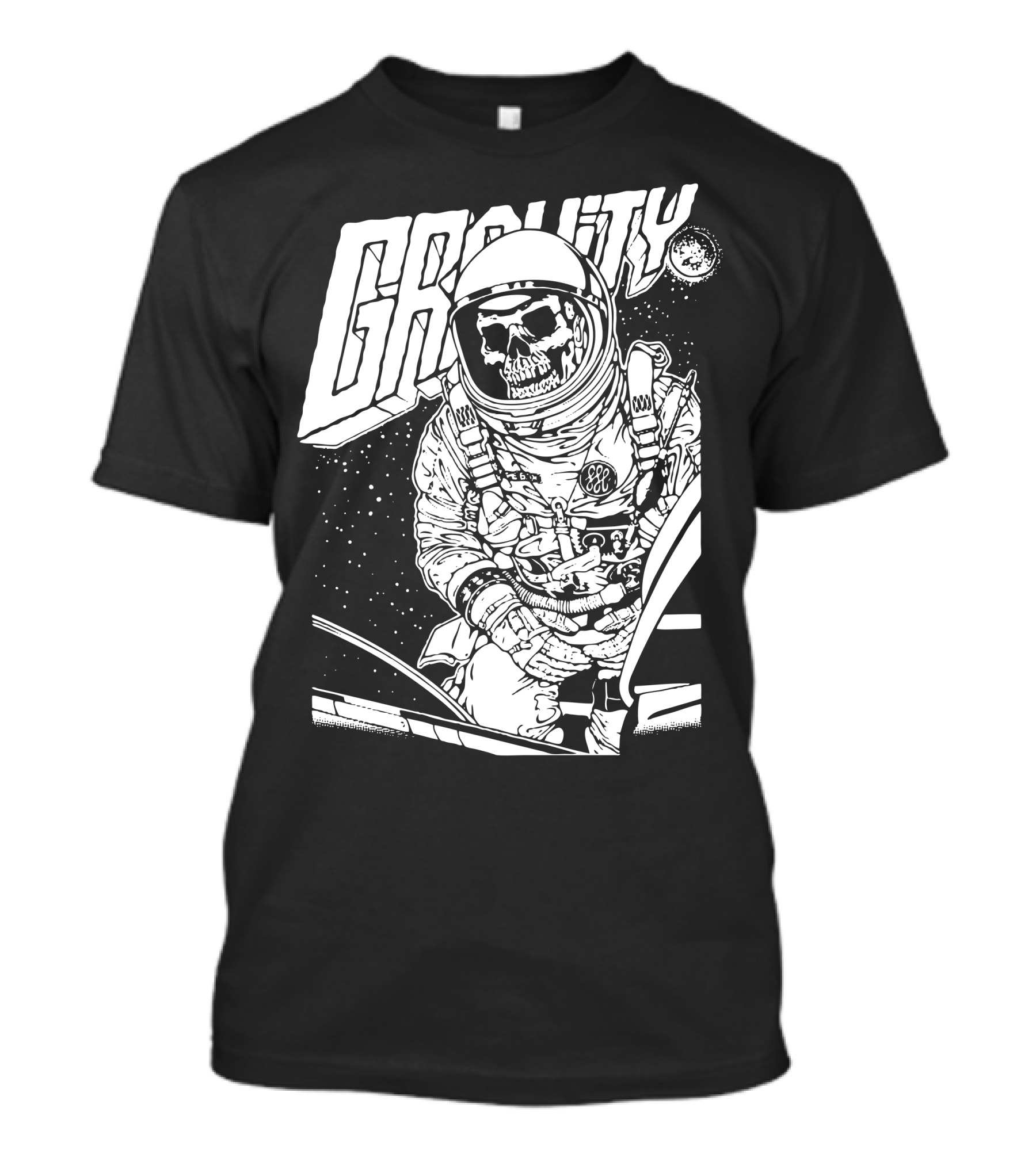 Gravity Skeleton Astronaut Graffiti In Space T-Shirt