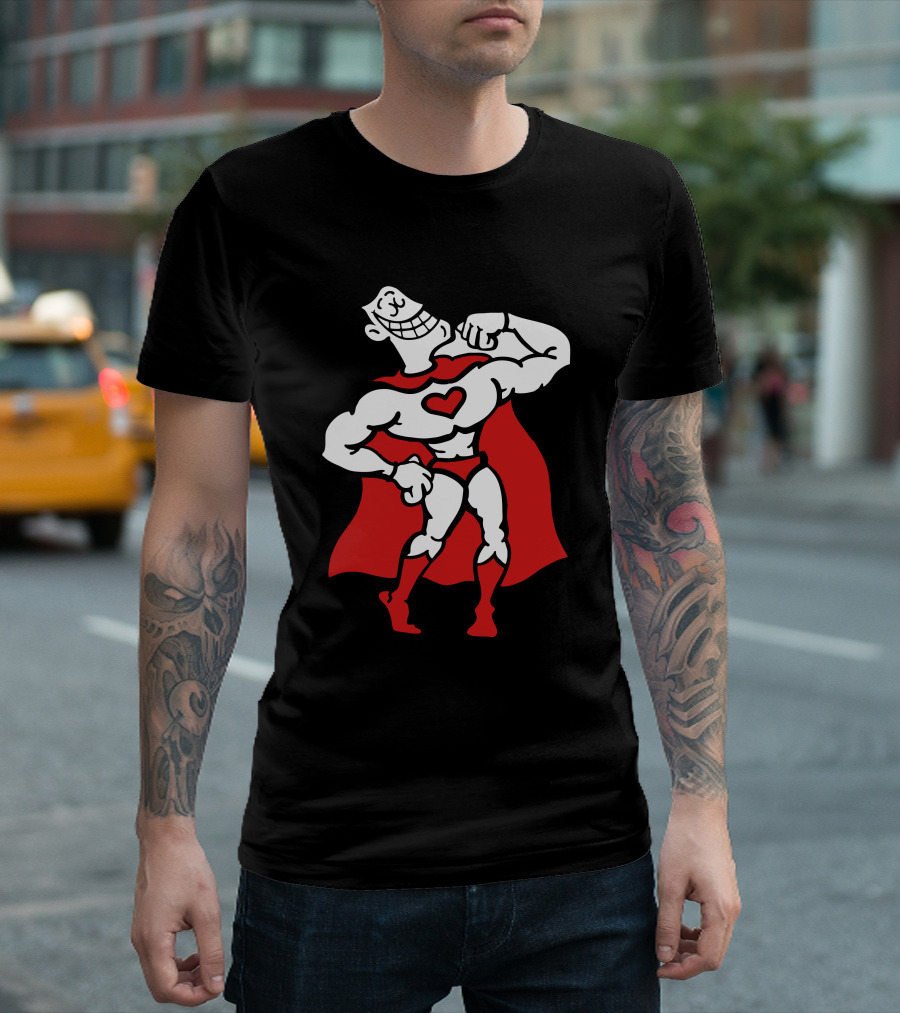 Hero Of Love Muscle Heart Cape T-Shirt