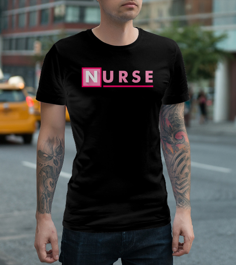 Nurse Pink Letter N with Underscore T-Shirt