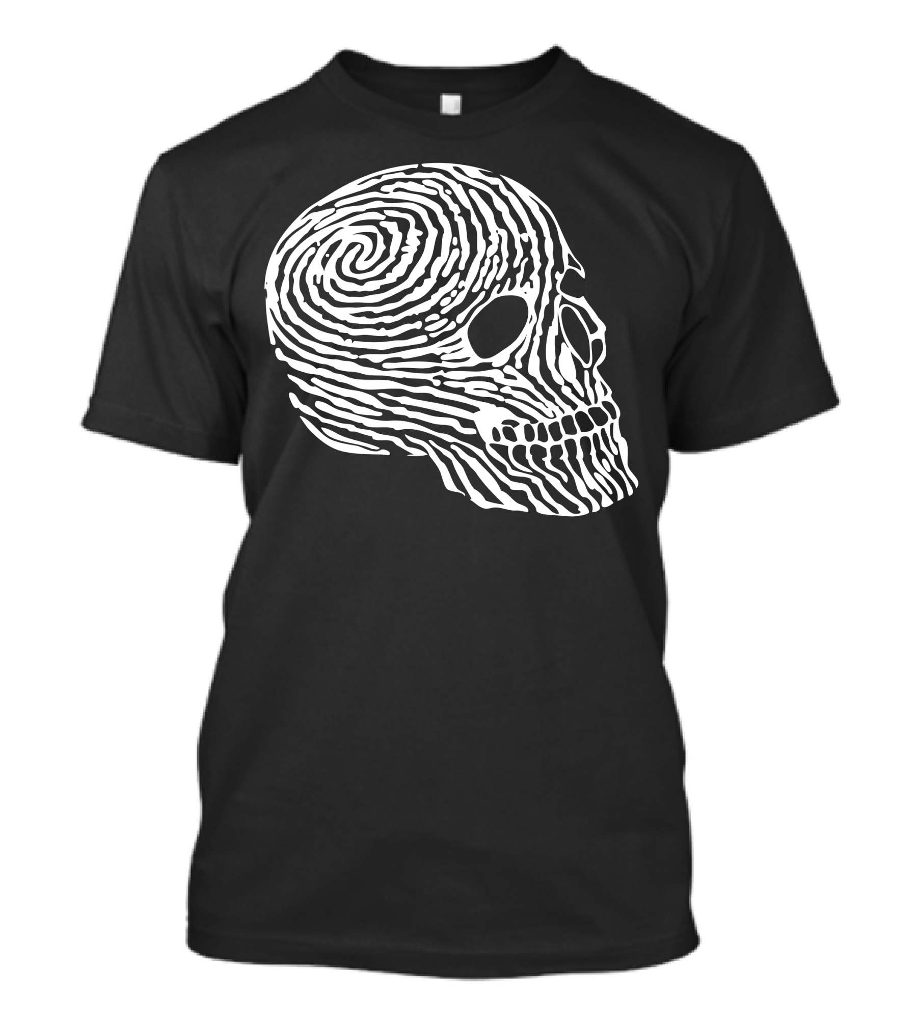 Human Fingerprint Skull Spiral T-Shirt