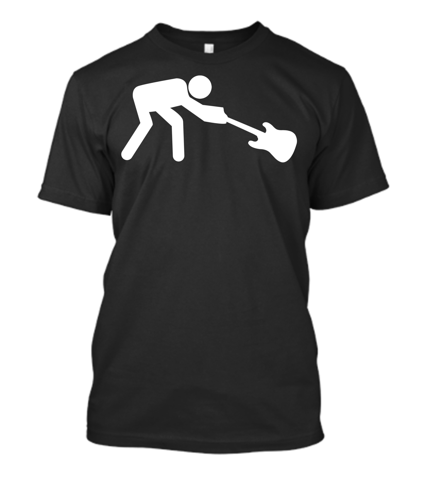 Man Breaking Rock Guitar Iconic Silhouette Stage Performance T-Shirt