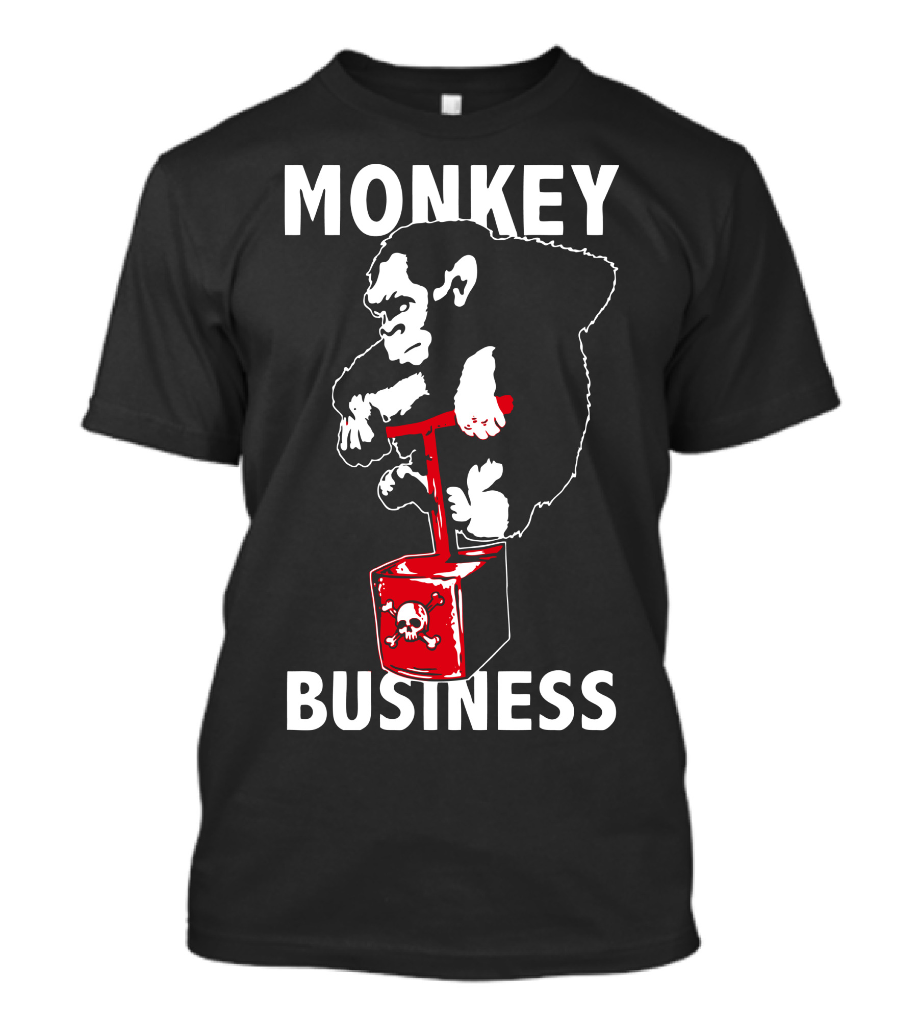 MONKEY BUSINESS Red Jack-in-the-Box Skull T-Shirt