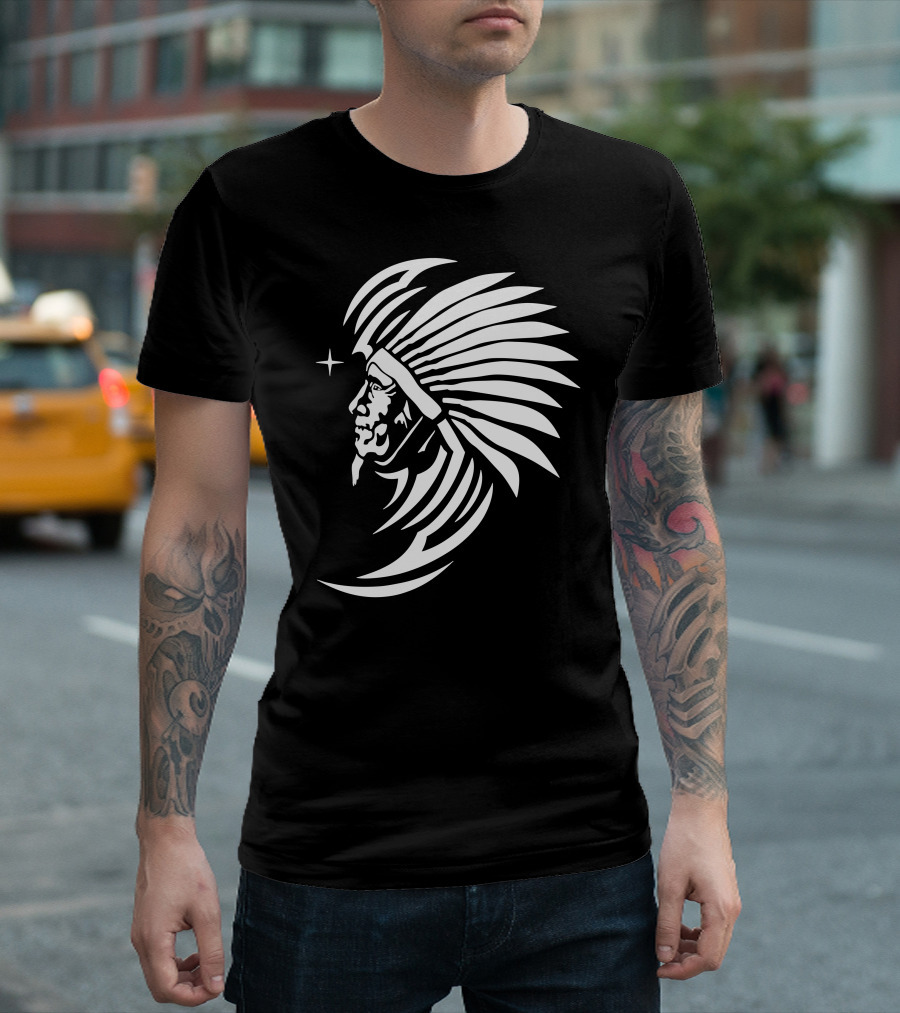 Ornament Indian Headdress Profile Star T-Shirt