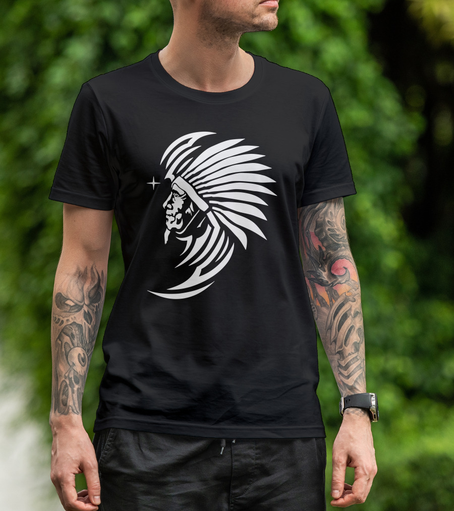 Ornament Indian Headdress Profile Star T-Shirt