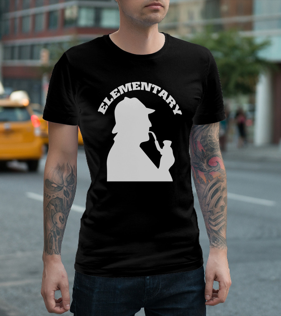Sherlock Holmes Elementary Silhouette With Pipe T-Shirt