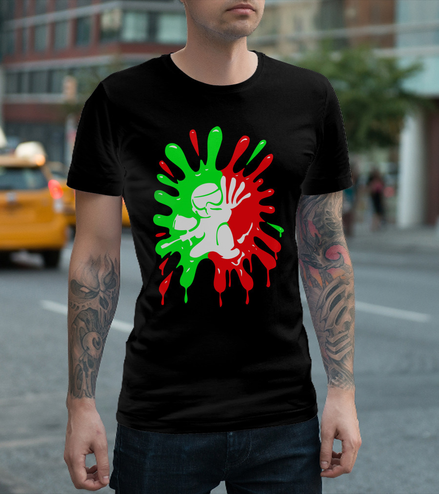 Shot Splatter Paintball Icon Red Green Splat T-Shirt