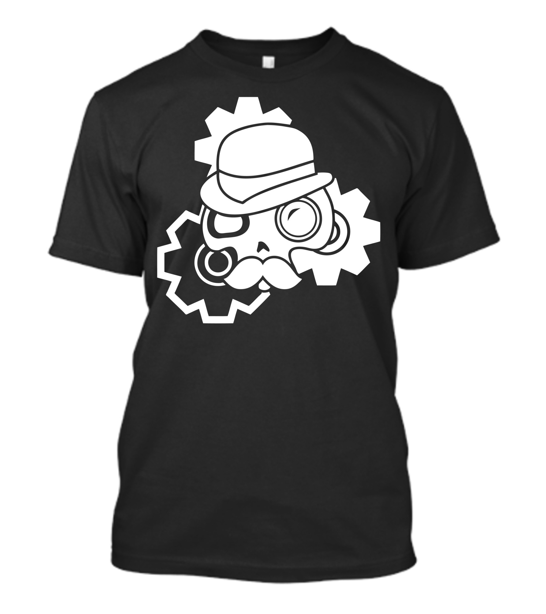 Steampunk Gearhead Skull With Bowler Hat And Monocle T-Shirt