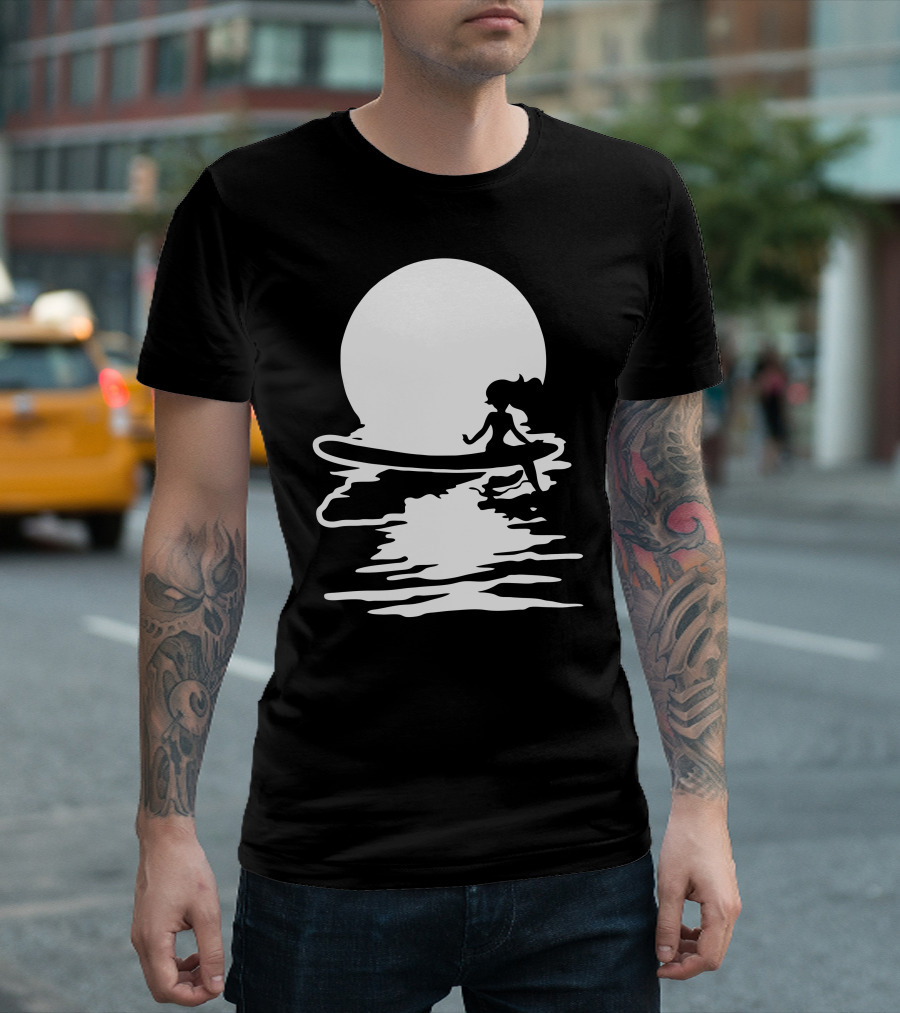 Surf Mermaid Moonlight Reflections T-Shirt