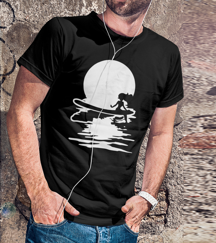 Surf Mermaid Moonlight Reflections T-Shirt