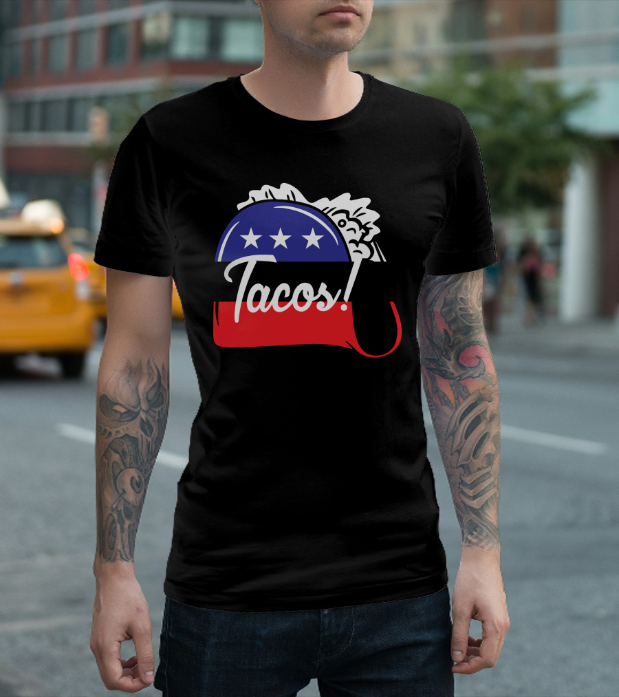 Tacos Political Three Stars Red White Blue T-Shirt