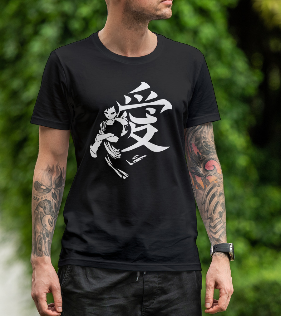 Shinobi Ninja Anime Character With Japanese Kanji T-Shirt