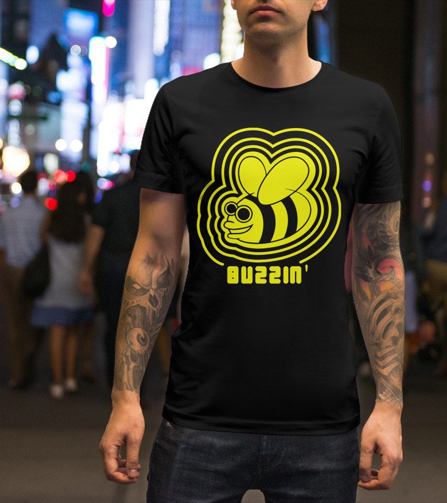 Buzzin' Retro Bee With Sunglasses T-Shirt