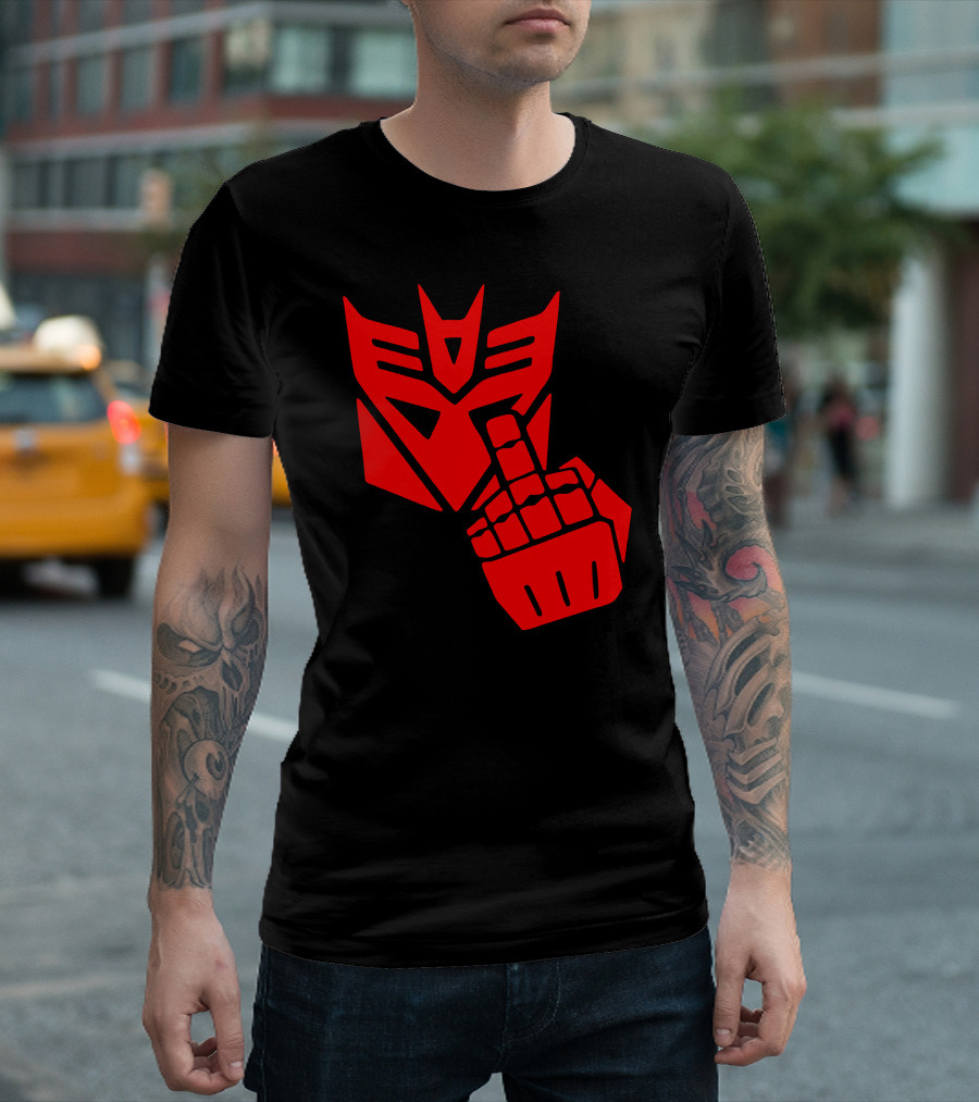 Decepticon Logo Red Robot Gesture T-Shirt
