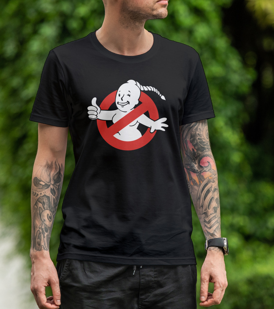 Ghostbuster Vault Boy Ectoplasmic Girl Crossover T-Shirt