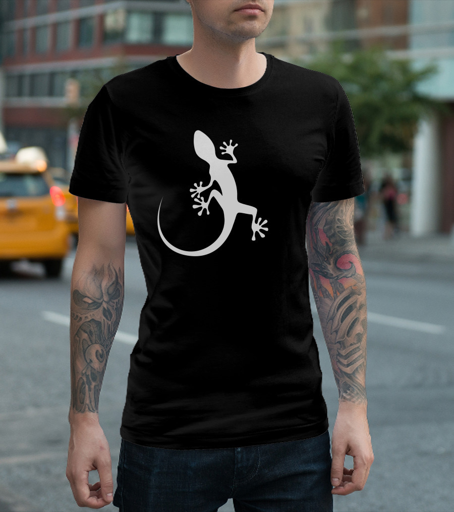 Gecko Lizard Silhouette Climbing T-Shirt