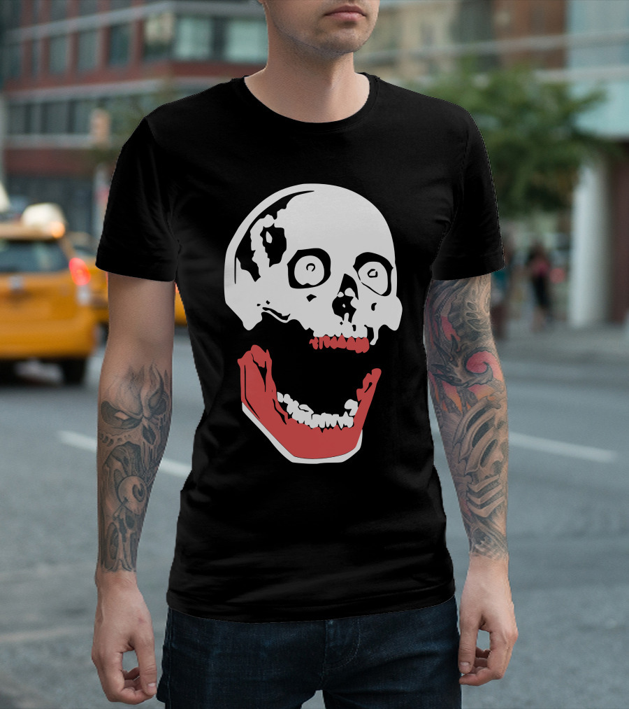Happy Skull With Red Jaws T-Shirt