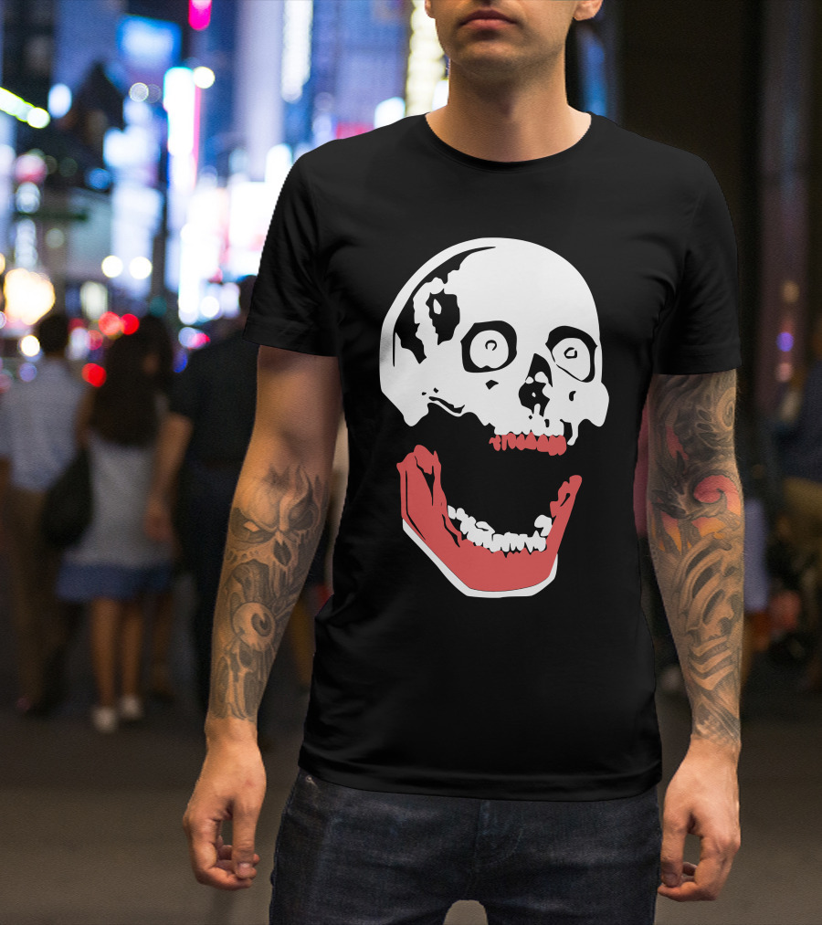 Happy Skull With Red Jaws T-Shirt