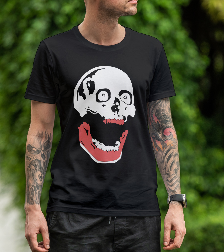 Happy Skull With Red Jaws T-Shirt