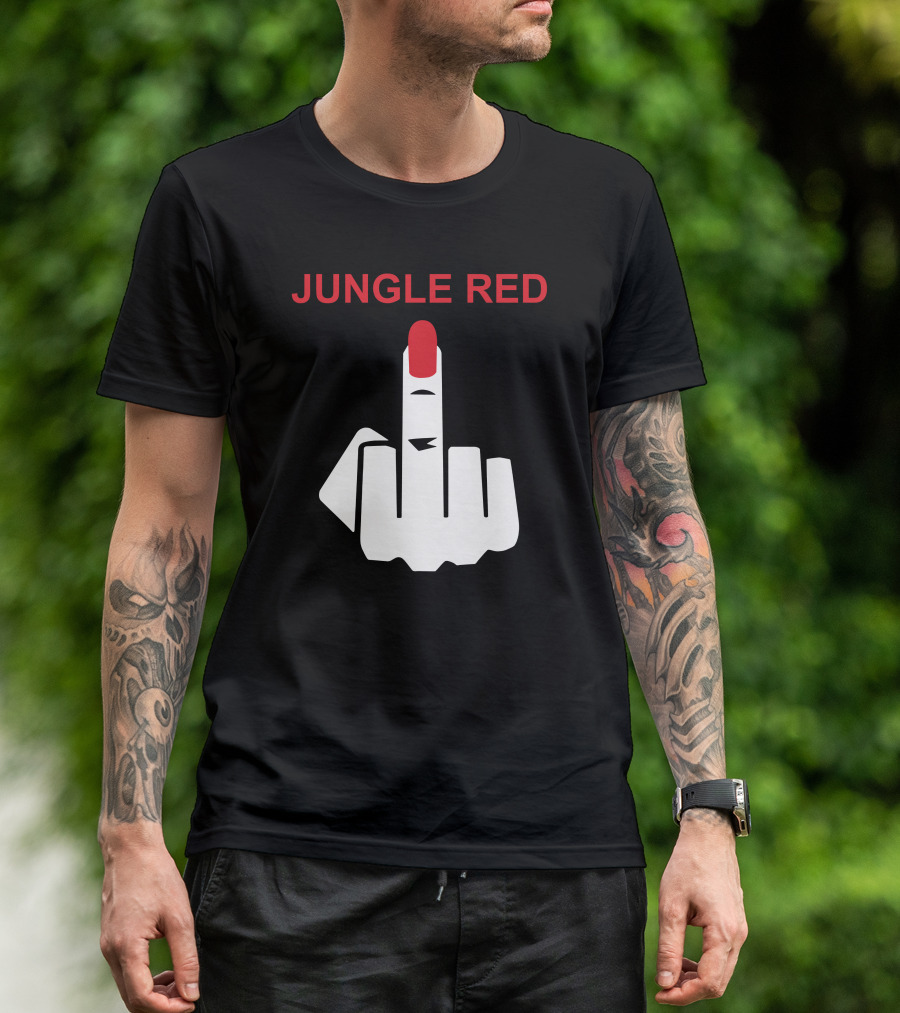 Jungle Red Middle Finger Gesture T-Shirt