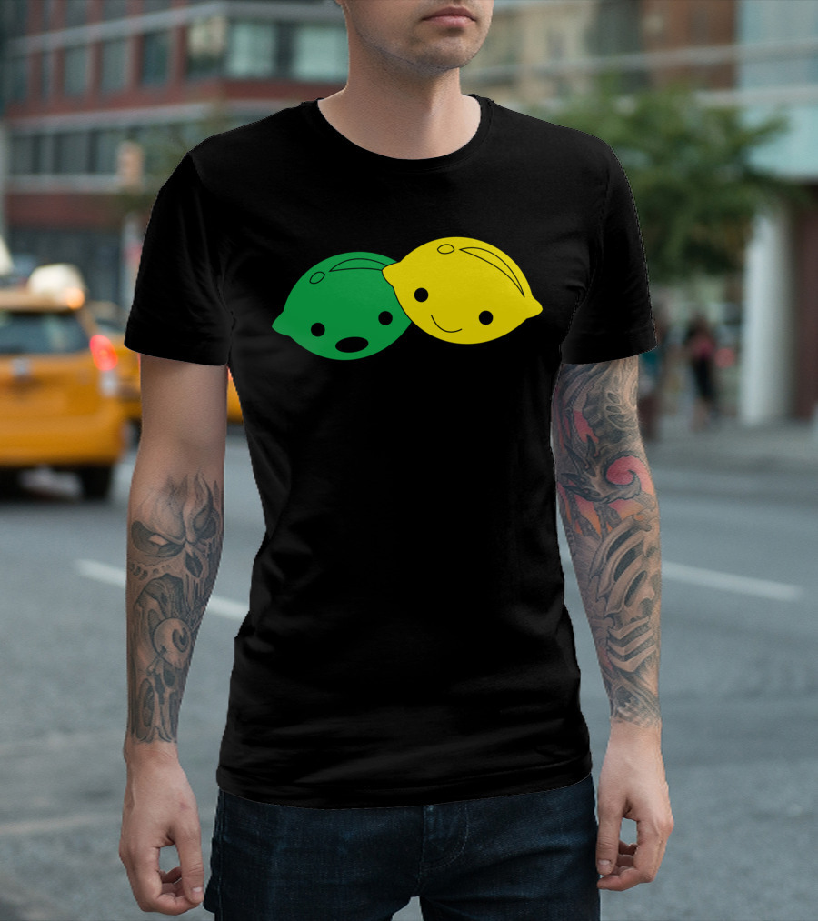 Lemon Lime Cartoon Fruit Faces T-Shirt
