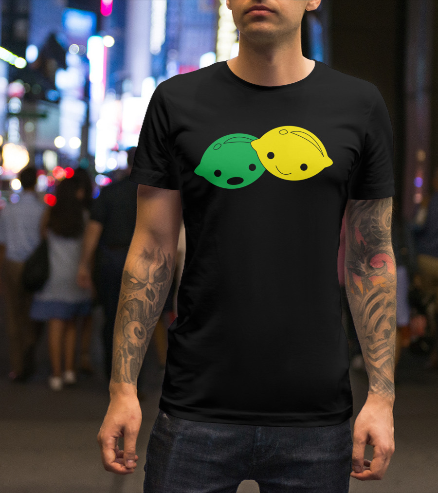 Lemon Lime Cartoon Fruit Faces T-Shirt