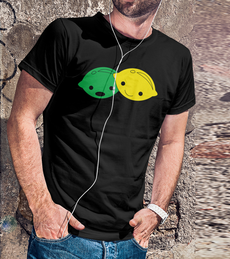 Lemon Lime Cartoon Fruit Faces T-Shirt