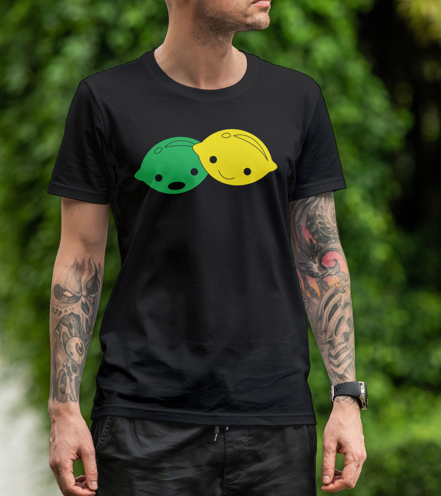 Lemon Lime Cartoon Fruit Faces T-Shirt