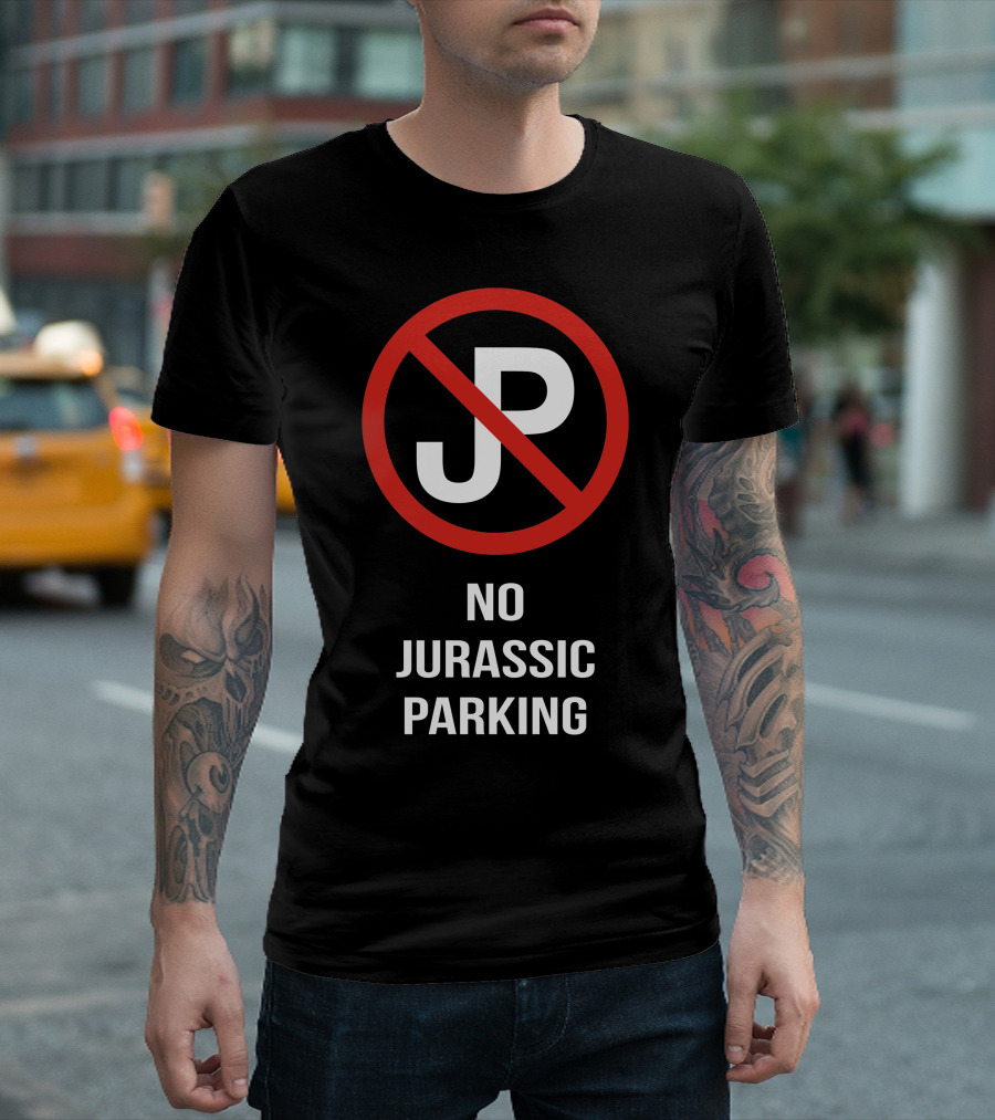 No Jurassic Parking JP Dinosaur T-Shirt