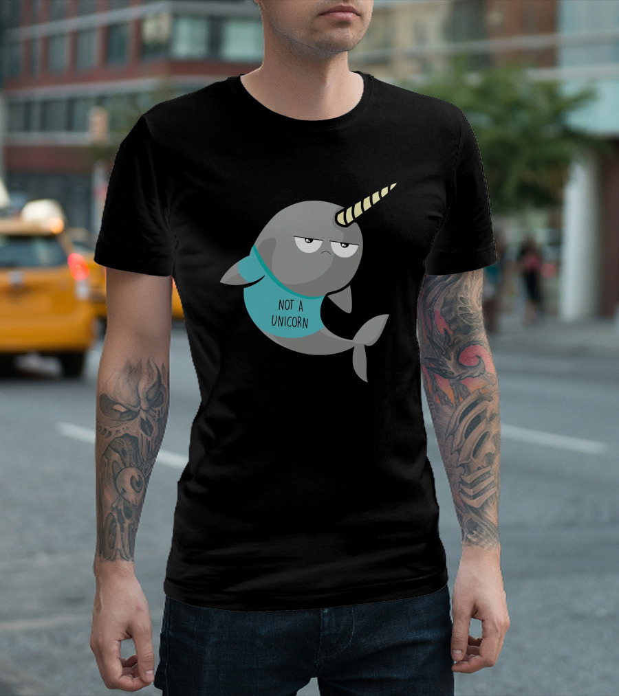 Not A Unicorn Funny Narwhal with Horn T-Shirt
