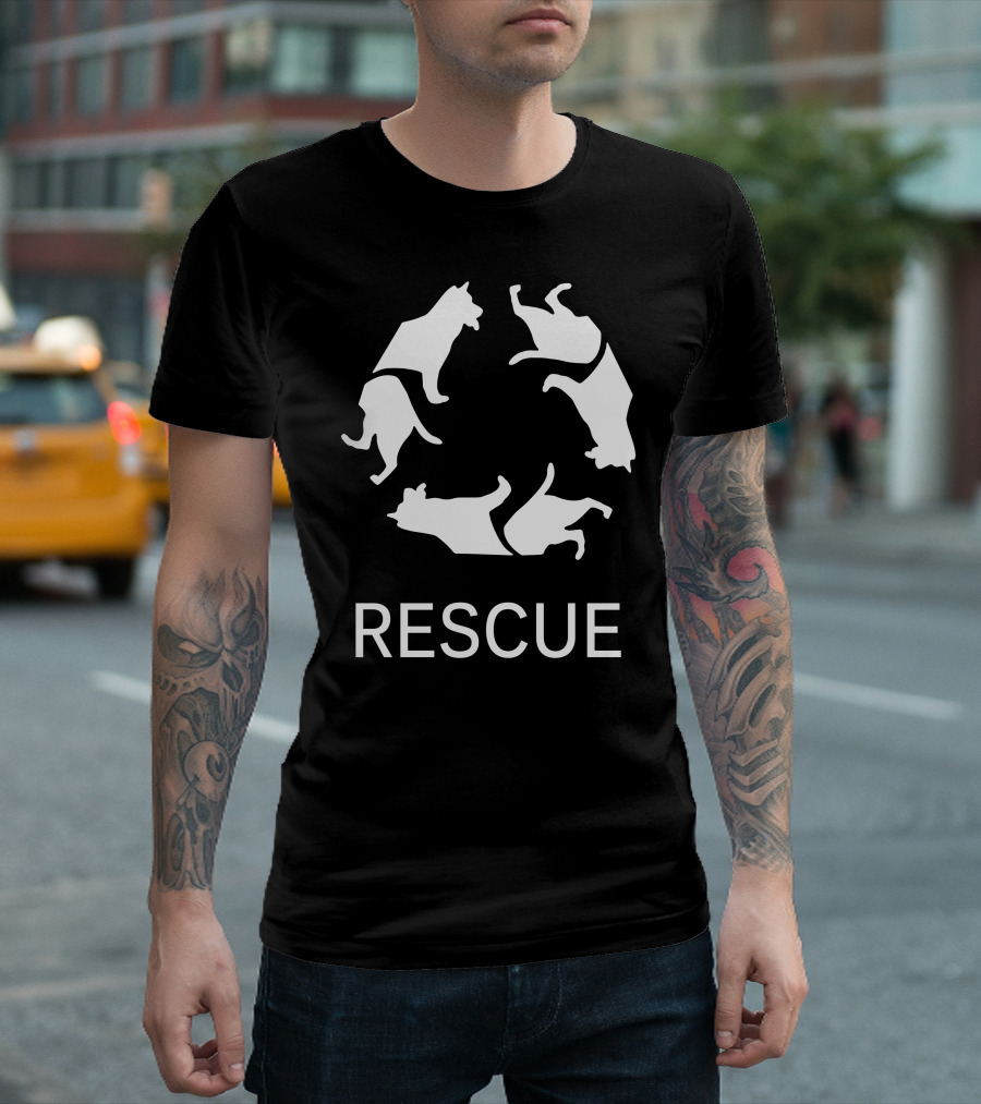 RESCUE Cats Circle T-Shirt