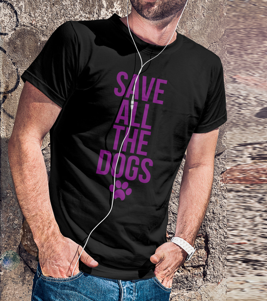 SAVE ALL THE DOGS Paw Prints T-Shirt
