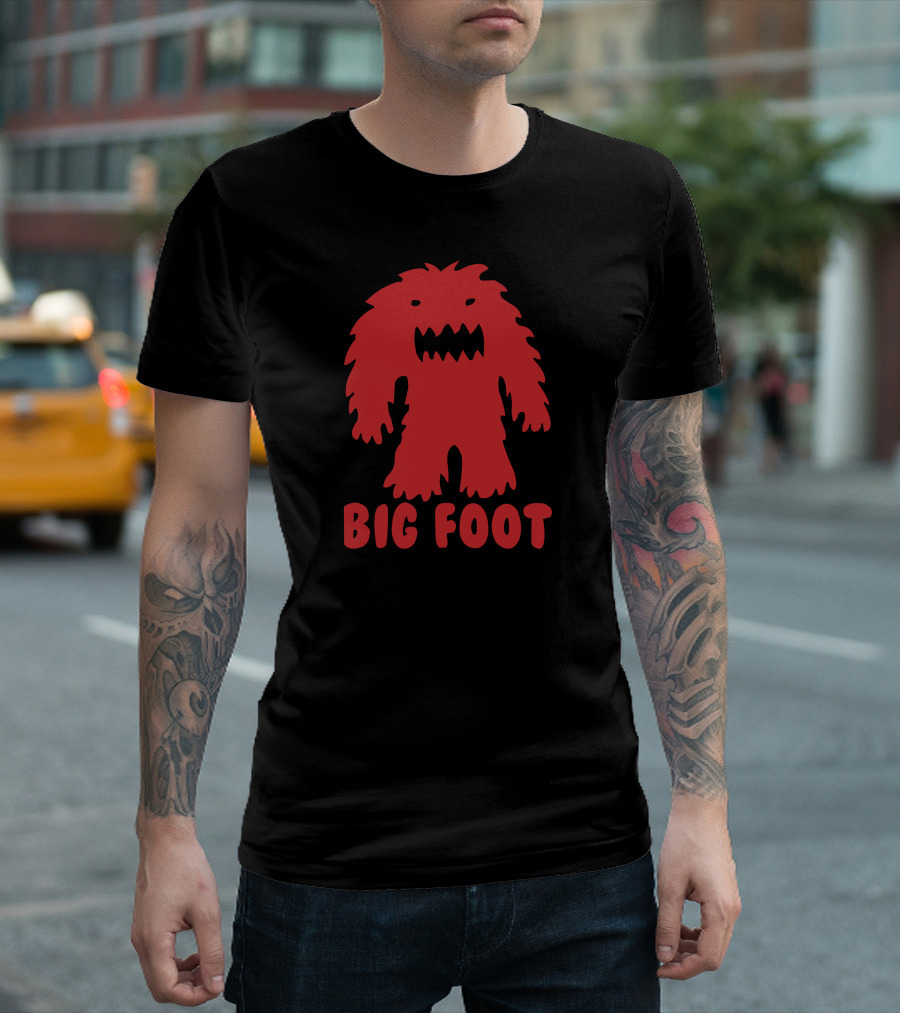 Big Foot Red Furry Monster T-Shirt