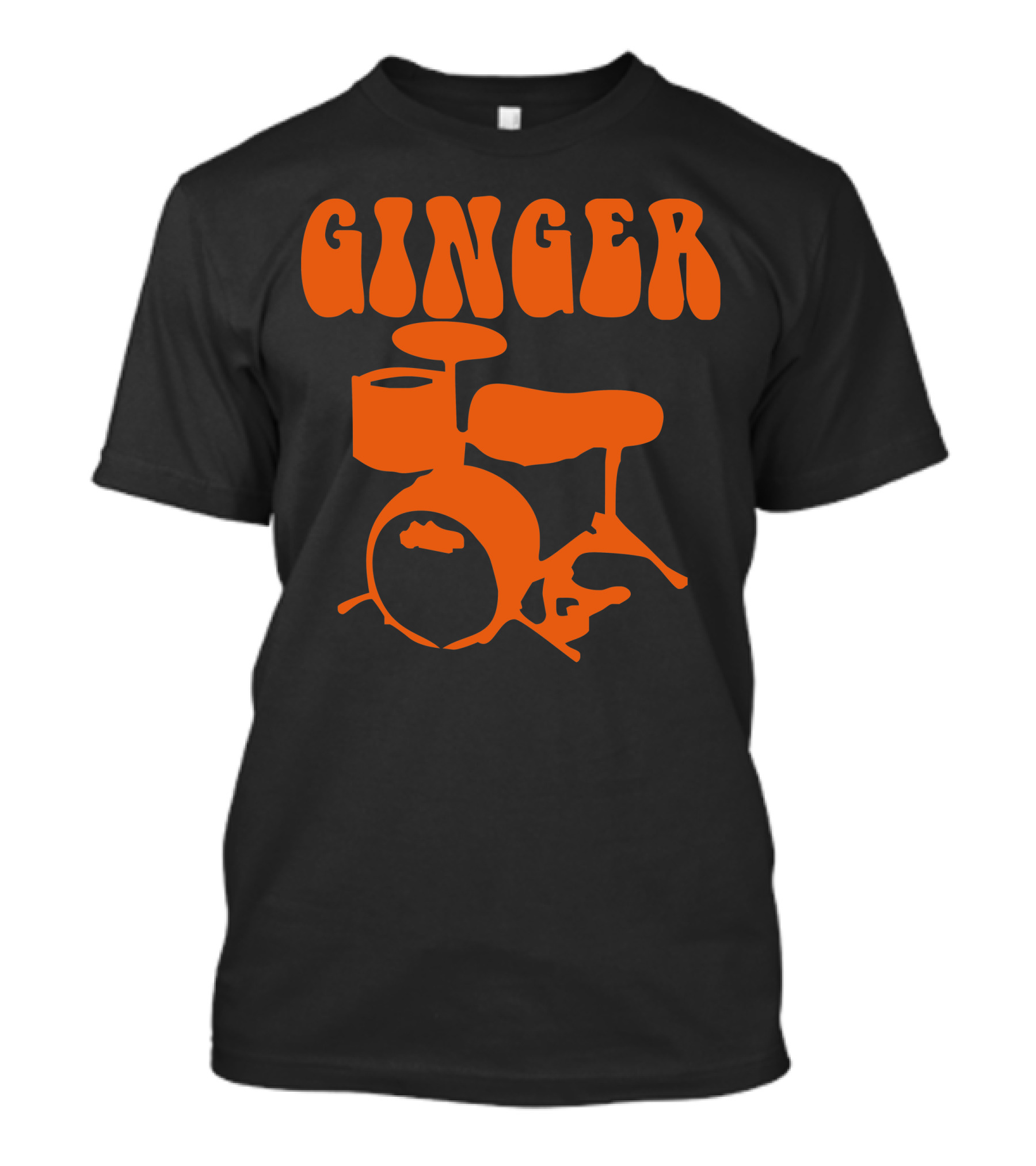 Ginger Drum Set Icon Orange Psychedelic T-Shirt