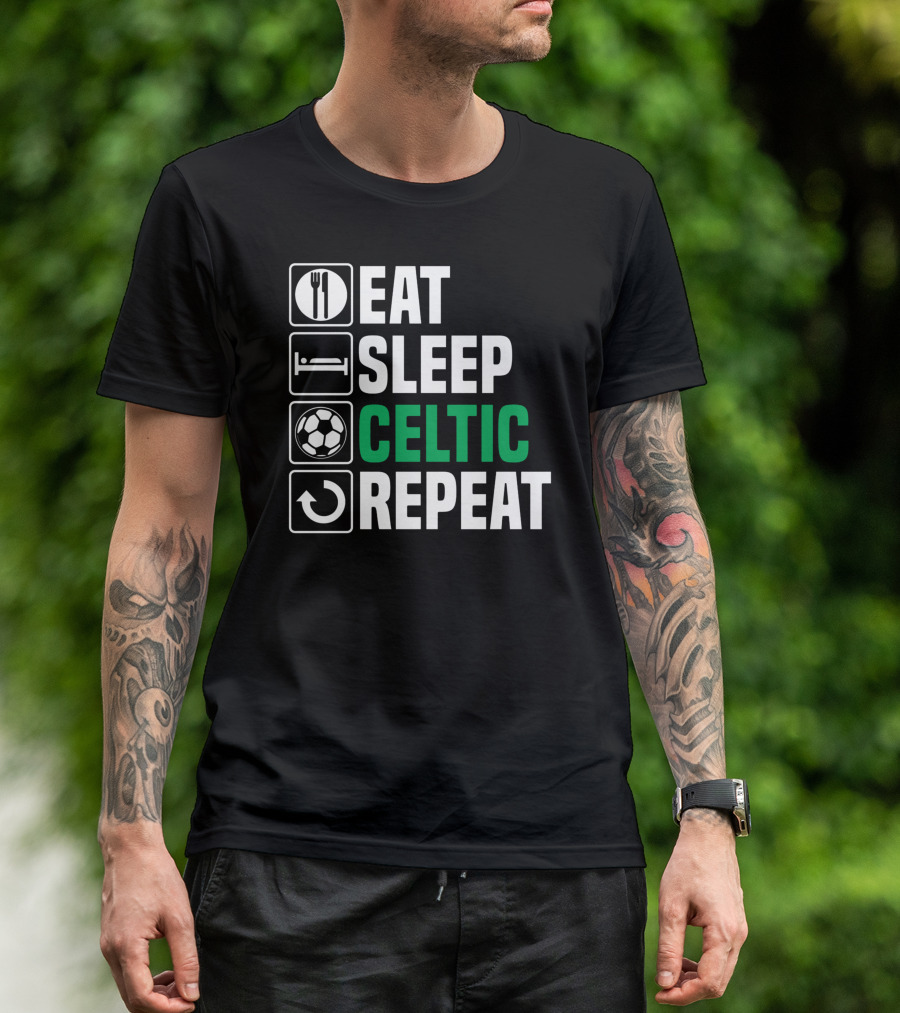 Eat Sleep Celtic Repeat Soccer Loop T-Shirt