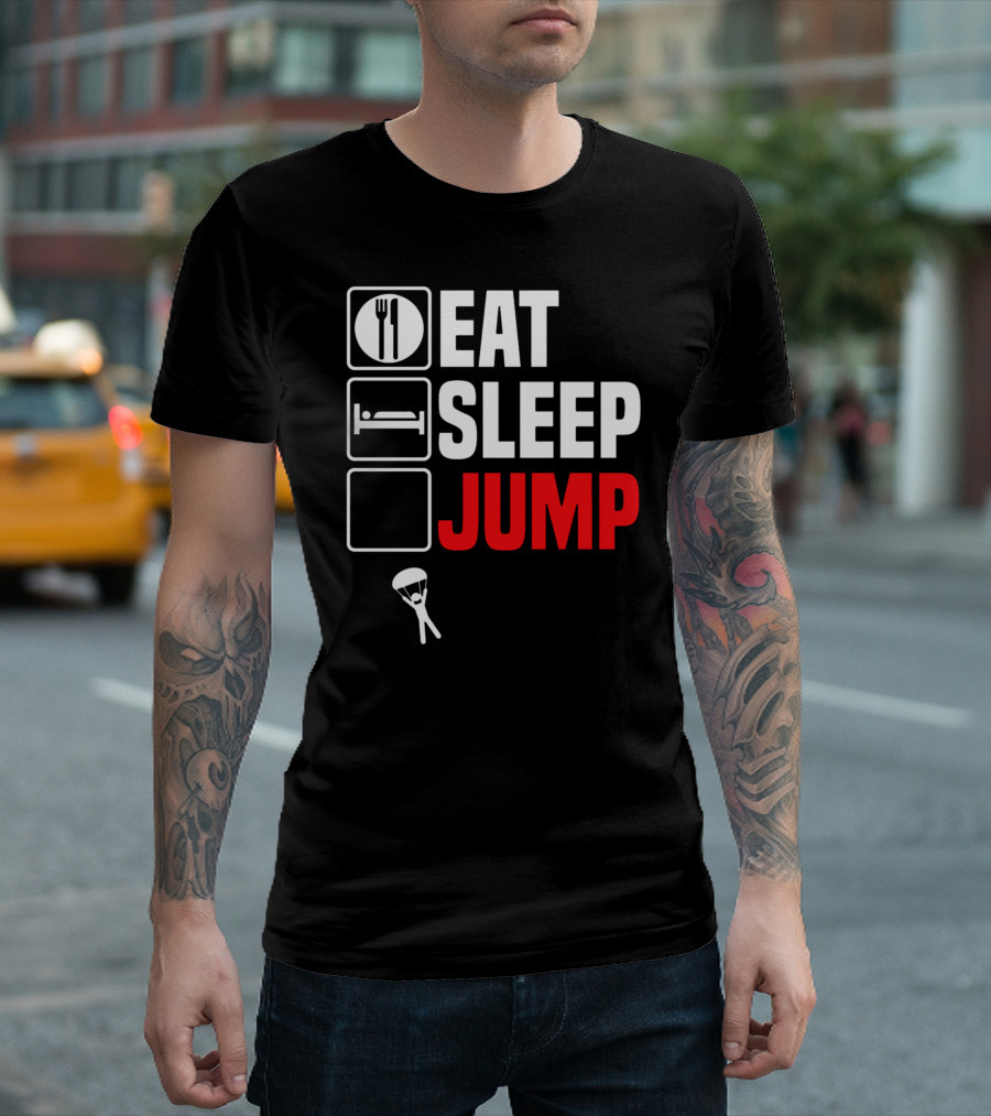Eat Sleep Jump Parachute Skydiving Adventure T-Shirt