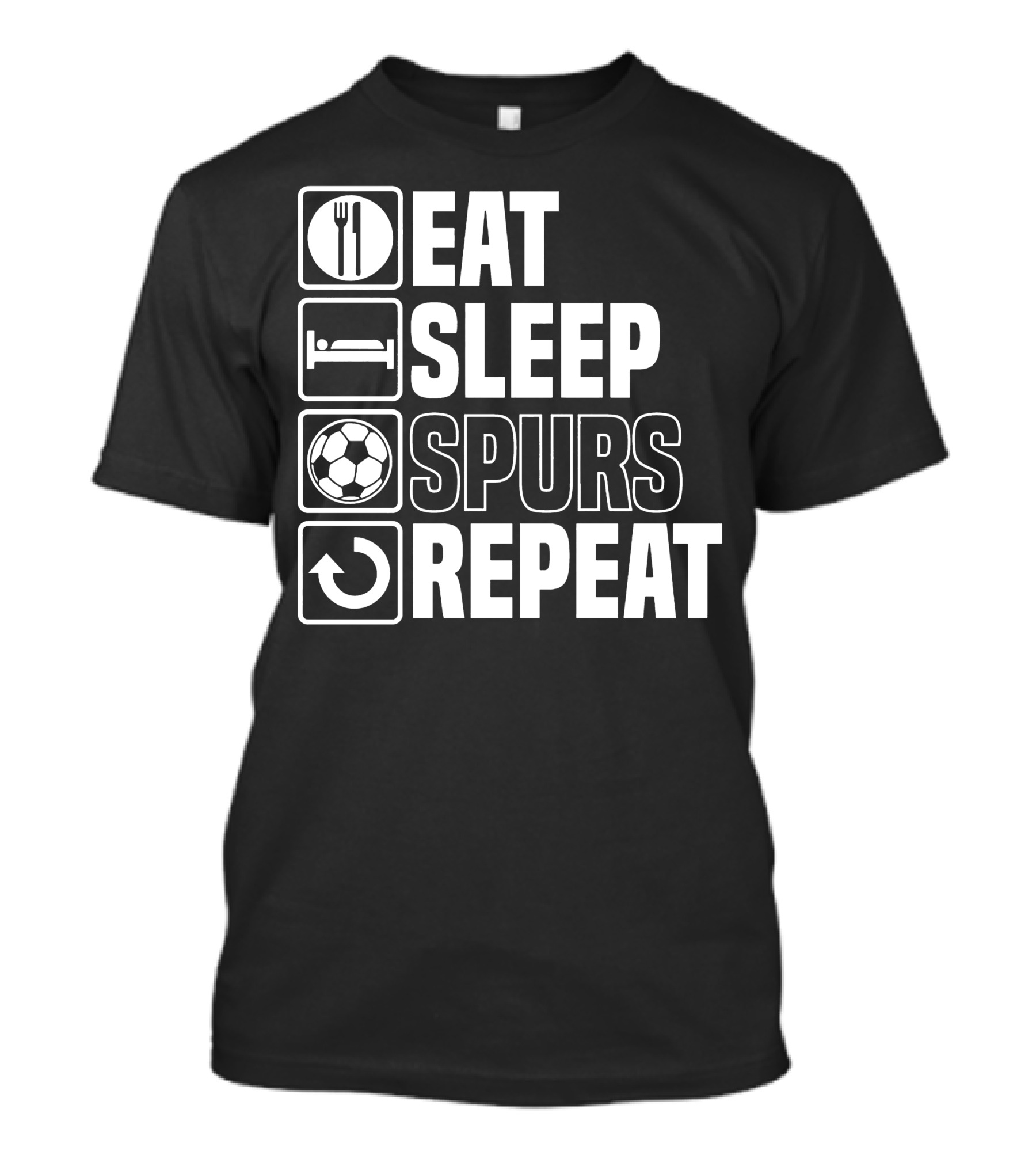 Eat Sleep Spurs Repeat Soccer Icons T-Shirt