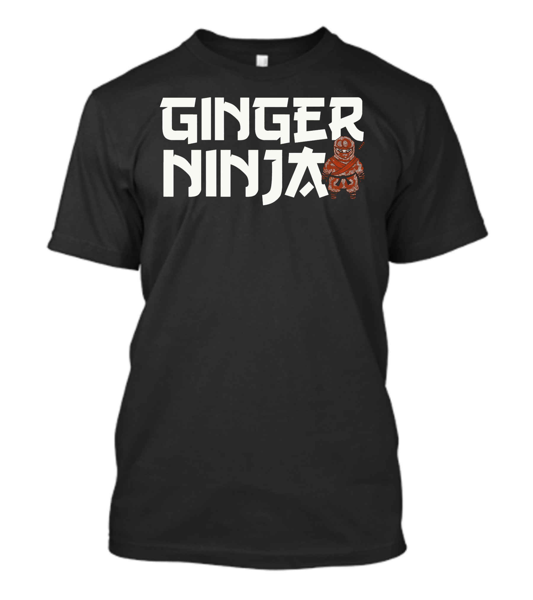 Ginger Ninja Text With Cartoon Ninja Character T-Shirt